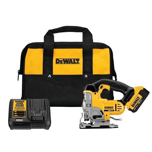 DeWALT® DCS331M1 20V MAX* XR® Cordless Jig Saw Kit, Orbital Stroke Type, T-Shank For Blade Shank Type, 12 in Overall Length, Battery, Charger, Soft Case