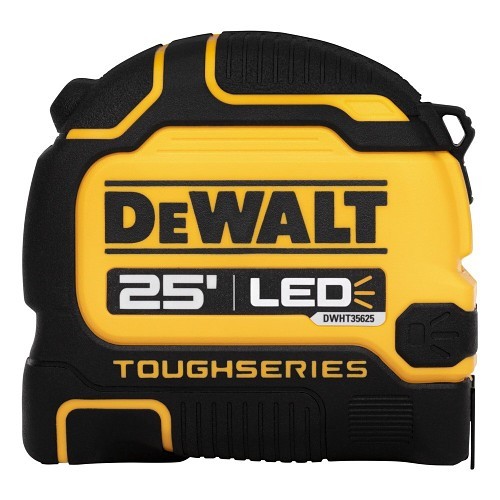 DeWALT® DWHT35625S Tape Measure, 25 ft Blade Length, 1-1/4 in Blade Width, Steel Blade, Measuring System: Imperial, Graduations: 1/16 in