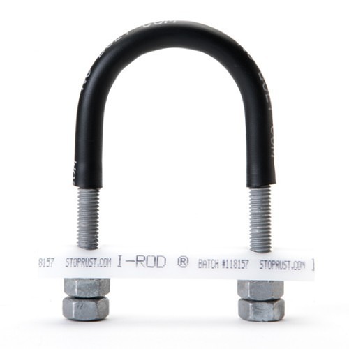 Deepwater Corrosion Services I-ROD® NUB0009 U-Bolt, 2 in Pipe, Galvanized, Polyshrink