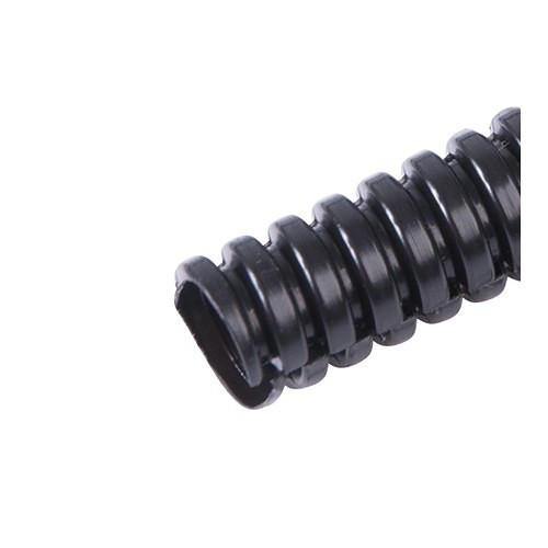 Loom Tubing, Convoluted Standard Split, -40 to 200 deg F, Polyethylene, Black, 1/4 in ID X 250 ft