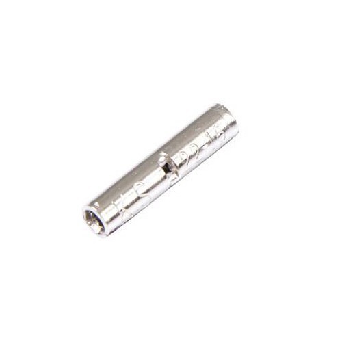 Butt Connector, High Temperature, 22 to 18 AWG Conductor, Butted Seam Barrel, Iron, 900 to 1200 deg F, Nickel Plated, 0.030 in Thk