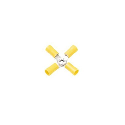X-Butt Connector, Crimp, 12-10 AWG Wire, Vinyl Wire, Yellow
