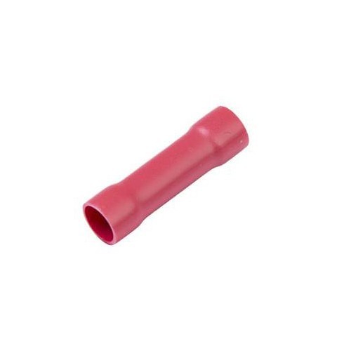 Butt Connector, Insulated, 22 to 18 AWG Conductor, Butted Seam Barrel, Vinyl, Red, 600 to 1000 V, 230 deg F, 0.030 in Thk