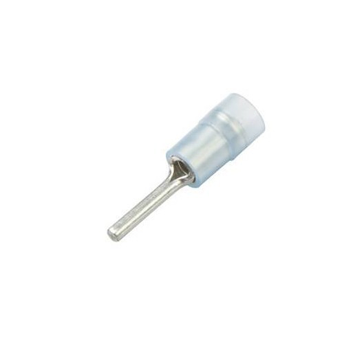 Pin Terminal, Crimp Sleeve, 16 to 14 AWG Conductor, Brass/Nylon, Blue, 1000 V, Specifications: 0.08 in, 105 deg C deg C