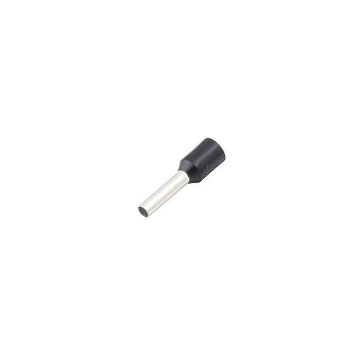 Del City 716081 Wire Ferrule, 16 ga Conductor, 0.31 in Pin Length, Copper Tube, Nylon insulation, Black