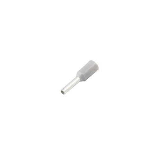 Del City 720081 Wire Ferrule, 20 ga Conductor, 0.31 in Pin Length, Copper Tube, Nylon insulation, Gray