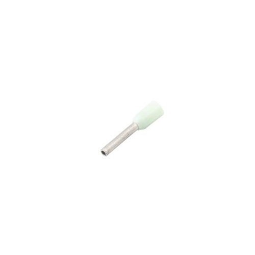 Del City 722081 Wire Ferrule, 22 ga Conductor, 0.31 in Pin Length, Copper Tube, Nylon insulation, White