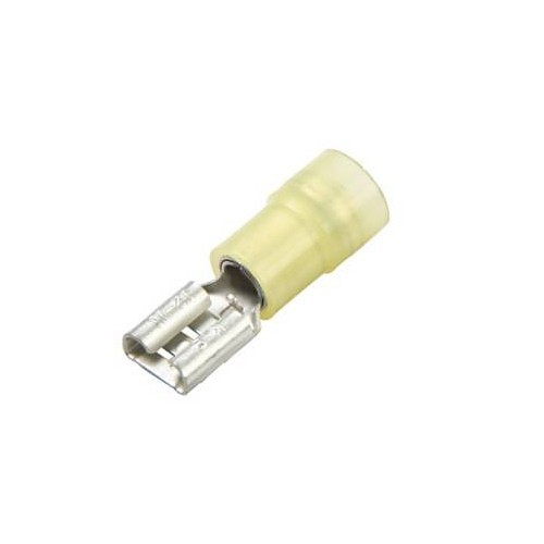 Del City 833005 Push-On Terminal, 12 to 10 AWG Conductor, Nylon, Clear/Yellow