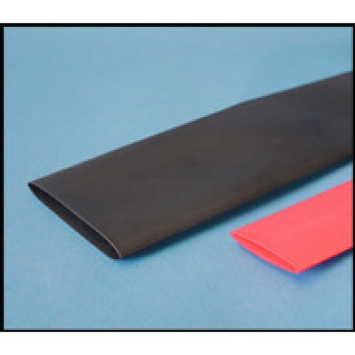 Heat Shrink, 3/16 in Inner Dia Expanded, 4 ft Length, Polyolefin, Black, 2:1 Shrink, 257-392 deg F, 212 deg F Shrink