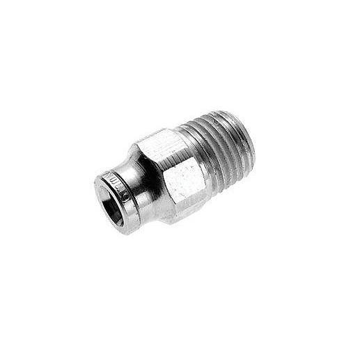 Dixon® 124250318 Push-In Adapter, Pneumatic Straight, Adapter, 3/16 x 1/8 in Nominal, Tube x MNPT, Brass