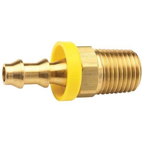 Dixon® 2720804C Push-On Hose Barb, Barb, 1/2 x 1/4 in Nominal, Hose x MNPTF, Brass/Plastic