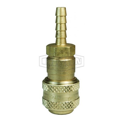 Dixon® 2DS3-B Pneumatic Automatic Coupler, Standard, 1/4 x 3/8 in Nominal, Hose Barb, Brass