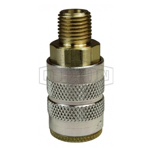 Dixon® 2FM2-B Pneumatic Coupling, Pneumatic Coupling, 1/4 x 1/4-18 in Nominal, Plug x MNPTF, Brass