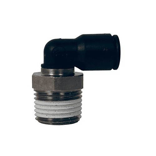 Dixon® Legris by Dixon® 31090410 Pneumatic Elbow, Swivel, 90 deg, 4 mm x 1/8 in Nominal, Push-in x Male BSPT, Nylon/Brass