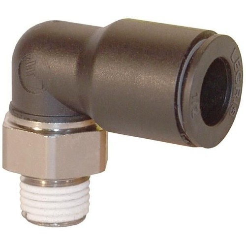 Dixon® Legris by Dixon® 31096218 Pneumatic Elbow, Swivel, 90 deg, 1/2 x 3/8 in Nominal, Push-in x MNPT, Nylon/Brass