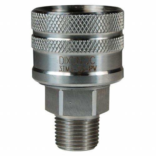 Dixon® 3TM3-PV Hydraulic Coupling, 3/8 in x 3/8-18 Nominal, Quick Disconnect x MNPTF, Steel