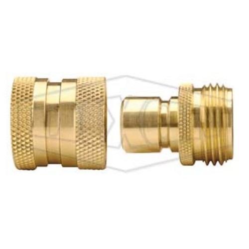 Dixon® 500QCK Garden Hose Fitting, Garden Hose, 3/4 x 3/4 in Nominal, Quick Connect, Brass