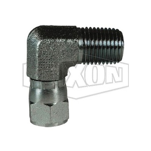 Dixon® 6501-8-6 Hydraulic Elbow, 3/4-16 x 3/8-18 Nominal, 37 deg Female JIC Swivel x Male NPTF, Steel