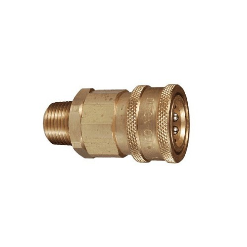 Dixon® 6VM6-B Valved Male Coupler, 3/4 in Nominal, MNPTF, Brass, Domestic