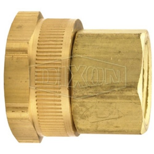 Dixon® BAS976 Adapter, 3/4 in Nominal, Female GHT Swivel x FNPT, Brass