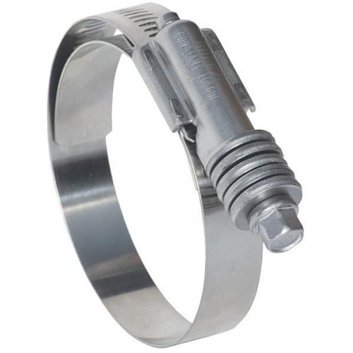 Dixon® CT400L Hose Worm Gear Clamp, Clamping Range: 3-1/4 - 4-1/8 in, 300 Stainless Steel Band, Carbon Steel Bolt, Domestic