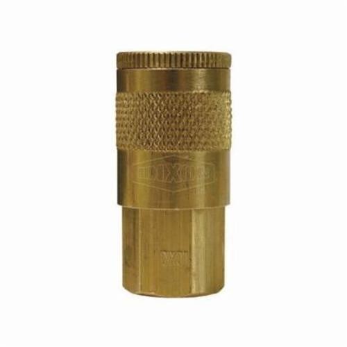 Dixon® DC223 Tru-Flate Air Chief Automotive Female Quick Connect Coupler, 3/8-18 Nominal, Quick Connect Coupler x NPTF, 300 psi Pressure, Brass, Domestic