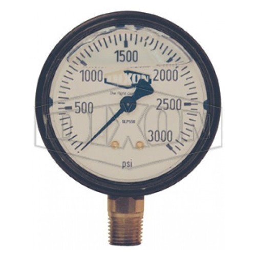 Dixon® GLP550 Liquid Filled Gauge, 0 to 3000 psi Gauge Range, 1/4 in NPT, +/-2 to 1 to 2% Accuracy, ABS Plastic