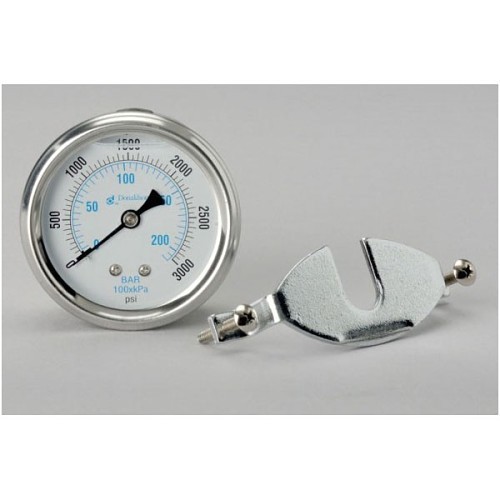 Dixon® P562721 Pressure Gauge, 0 to 30 in-Hg, 1/4 in NPT, 2.8 in Dial Diameter, +/- 3 Full Scale % Accuracy, Liquid Filled: Glycerin