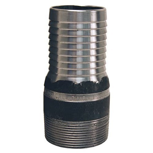 Dixon® ST20 Combination (King) Nipple, No Knurl, 1-1/2 in Nominal, Hose Barb x Mnpt, Steel, Unplated, Domestic