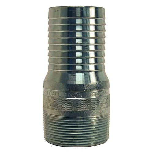 Dixon® STC1 Combination (King) Nipple, Knurled Wrench Grip, 1-1/2 in Nominal, Hose Barb x Mnpt, Steel, Zinc Plated, Domestic