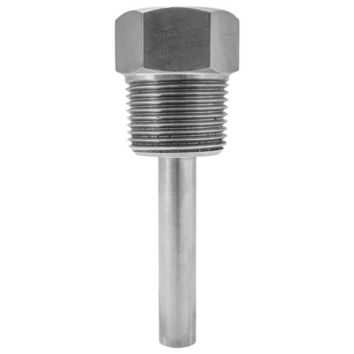 Dixon® TBR35-2 Threaded Thermowell, 4 in Stem Length, 2.5 in Insertion Length, 1/2 in NPTF, Brass, 304 SS, 316 SS