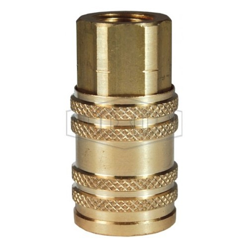 Dixon® 2MF3-B Pneumatic Coupler, ARO, Coupler, 3/8 in Nominal, Quick Disconnect Coupler x NPTF, Brass