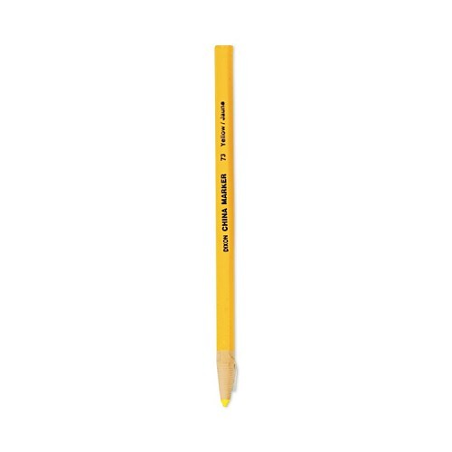 Dixon® by Ticonderoga® 00073 China Marker, Yellow Ink, 1/2 in Tip, Peel-Away Wrapper