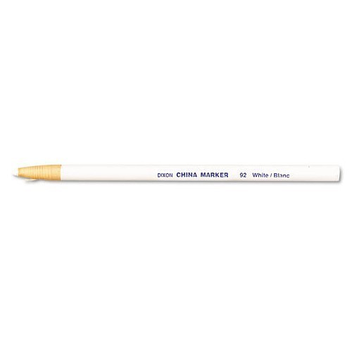 Dixon® by Ticonderoga® 00092 China Marker, White Ink, 1/2 in Tip, Peel-Away Wrapper