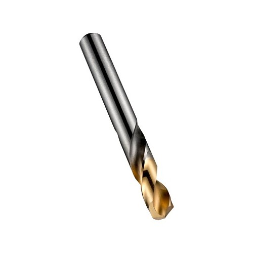 Dormer 0589632 Machine Length Drill, 7/16 in Dia, 89 mm Overall Length, High Speed Steel, Bright/Titanium Nitride