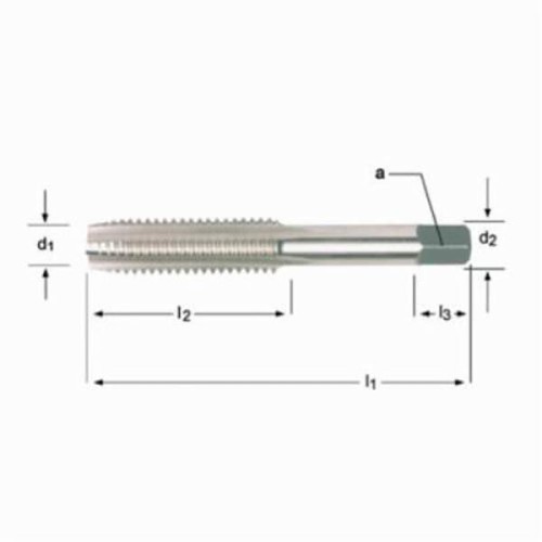 Dormer Union Butterfield® 1010144 Straight Flute Tap, Right Hand Cutting, 3/4-10 Thread, H3 Thread Limit, Bottom Chamfer, 4 Flutes, Bright, High Speed Steel