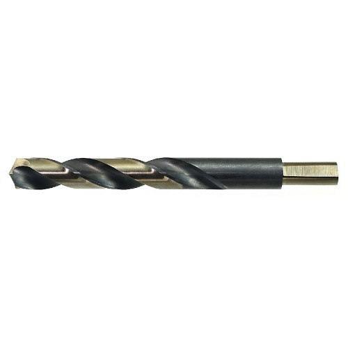 Drillco 1045N132 Reduced Shank Drill, 1/2 in Drill - Fraction, 0.500 in Drill - Decimal Inch, 3/8 in Shank, High Speed Steel