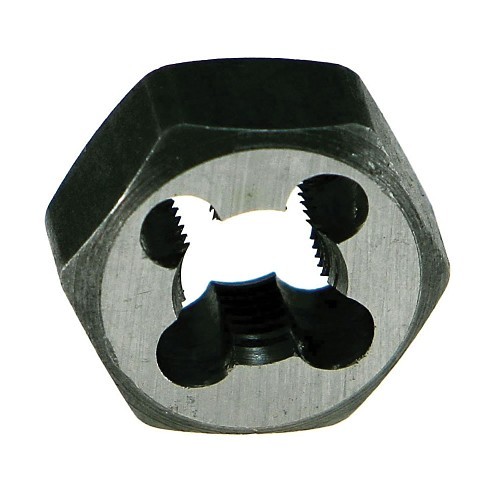 Drillco 338E116 3380E Hex Rethreading Die, 1/4-18 NPT Thread, Carbon Steel