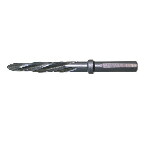 Drillco 428A160 4285 Construction Reamer, Imperial, 15/16 in Dia x 6-7/8 in L, 1/2 in Dia Reduced with 3-Flat Shank, Spiral Flute