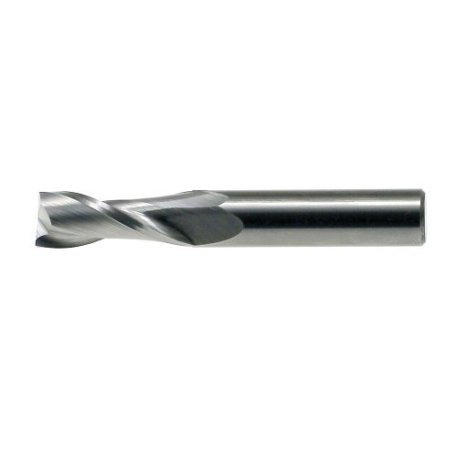 Drillco 72A116C 7200 Center Cutting Imperial Regular Length Single End Finishing End Mill, 1/4 in Dia Cutter, 3/4 in Length of Cut, 2 Flutes, 1/4 in Dia Shank, 2-1/2 in OAL, Bright