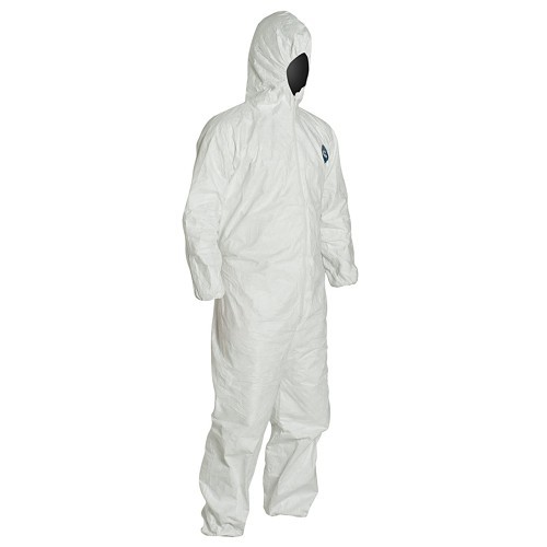 DuPont™ 251-TY127S-L Coverall, L, White, Flashspun HDPE (Tyvek)