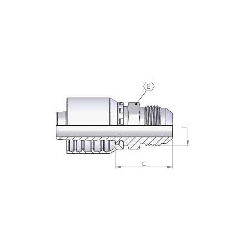 Dunham Rubber & Belting 0850G08-08 Hose Adapter, 1/2 in Hose, 1/2 in, Male JIC