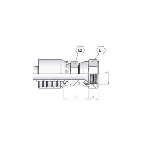 Dunham Rubber & Belting 0911G08-08 Hose Adapter, 1/2 in Hose, 1/2 in, Female JIC