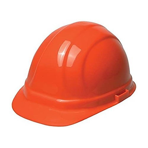 Hard Hat, Size 6-1/2, Size 8, HDPE, 6 Point Woven Nylon Suspension, ANSI Impact Rating: Type I, Slotted, Mega Ratchet Adjustment, Orange