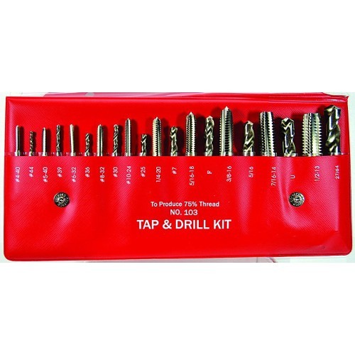 Tap & Drill Set, Metric, 20 Piece, #4-48 to 1/2-20 Tap, #43-29/64 Drill