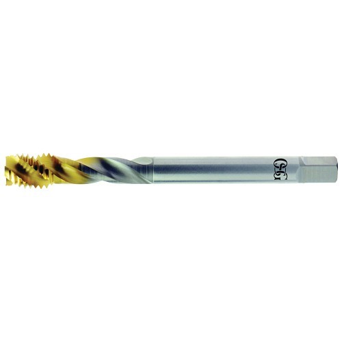 EXOPRO® CC-SUS 1645010124 High Performance Premium Spiral Flute Tap, Right Hand Cutting, #1-12 Thread, H4 Thread Limit, 2.5P-3P Modified Bottoming Chamfer, 4 Flutes, TiN Coated, HSSE