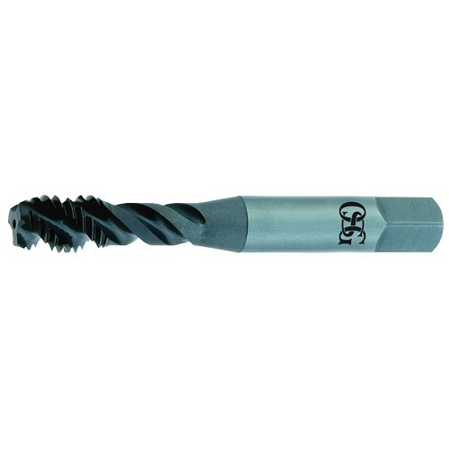 EXOTAP® VA-3® 1726201 303 High Performance Premium Spiral Flute Tap, Right Hand Cutting, 7/8-9 Thread, H4 Thread Limit, 2.5P-3P Modified Bottoming Chamfer, 4 Flutes, Steam Oxide, HSSE