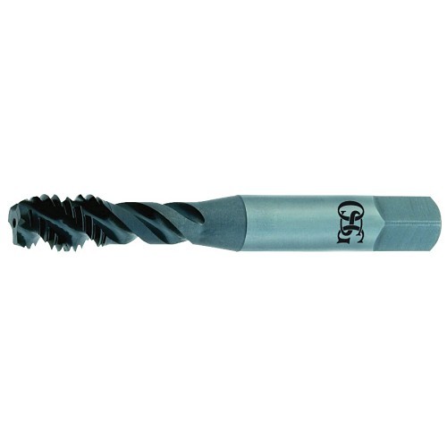 EXOTAP® VA-3® 1756801 343 High Performance Premium Spiral Flute Tap, Right Hand Cutting, M12-1.75 Thread, D6 Thread Limit, 1.5P-2P Bottoming Chamfer, 3 Flutes, Steam Oxide, HSSE