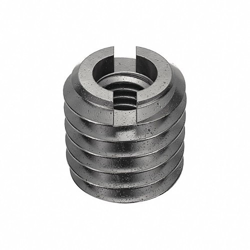 EZ-Lok EZ329332 Self Locking Insert, Imperial, #10-32 Internal Thread, 3/8-16 External Thread, 0.406 in Overall Length, Carbon Steel