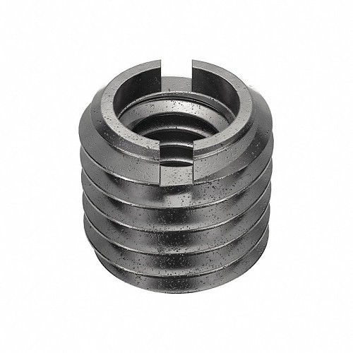 EZ-Lok EZ3295 Self Locking Insert, Imperial, 5/16-18 Internal Thread, 1/2-13 External Thread, 31/64 in Overall Length, Carbon Steel